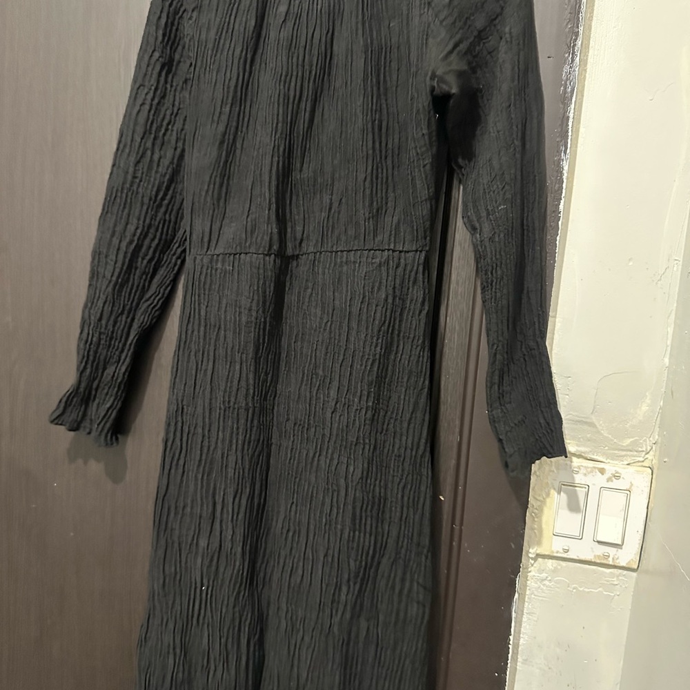 DISSH Gray Sheath Dress with Bishop Sleeves